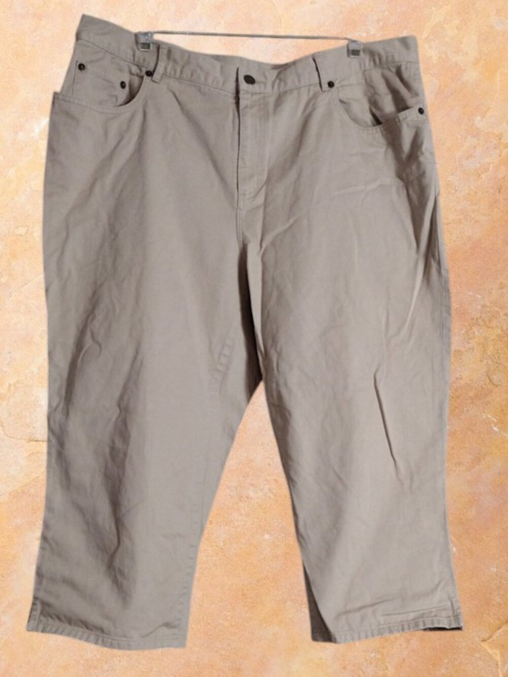 Ralph Lauren Light Beige Women's Cotton Chinos Khakis Cropped Size 16W